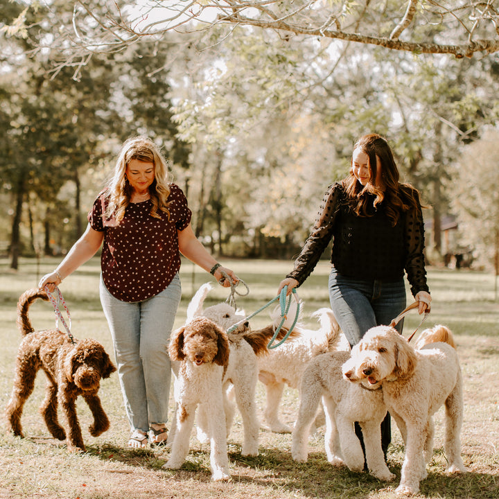 Dacus Doodles Ethical Goldendoodle Puppy Breeders in Texas with their dogs