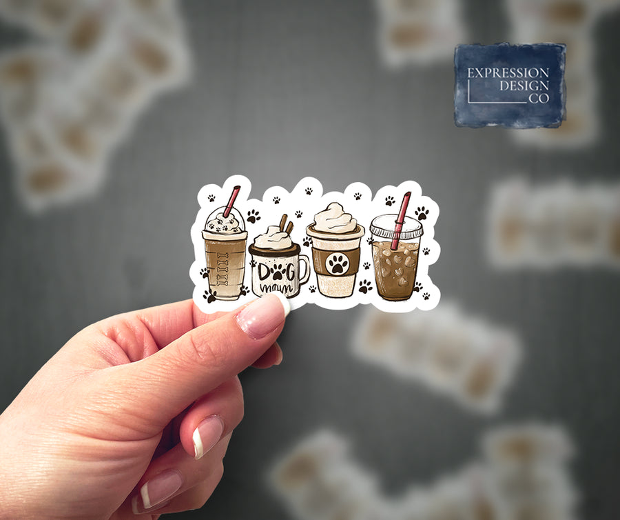 Dog Mom Coffee Sticker