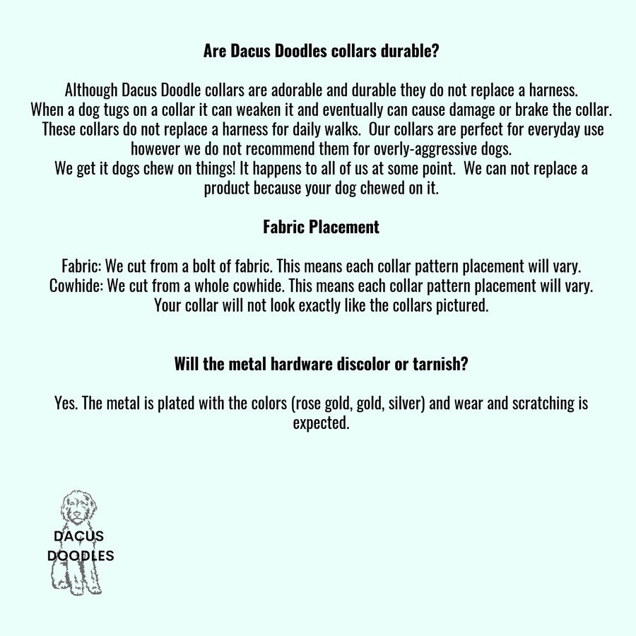 The Brax Cowhide Collar - Dacus Doodles