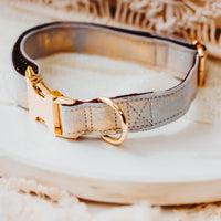 The Snow White Cowhide Leather Collar