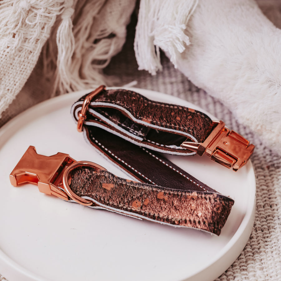 The Rubie Rose Gold Cowhide Collar