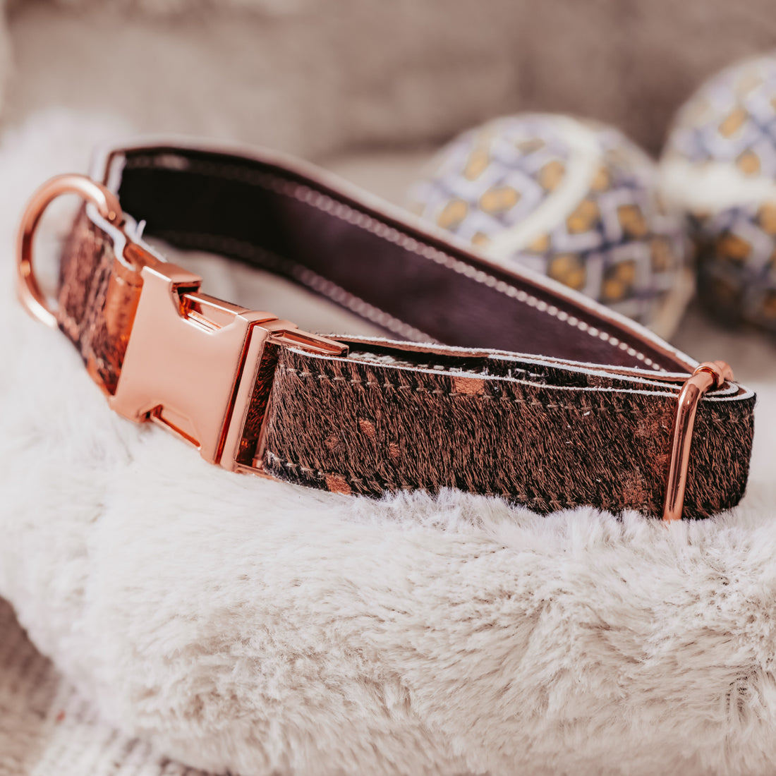 The Rubie Rose Gold Cowhide Collar