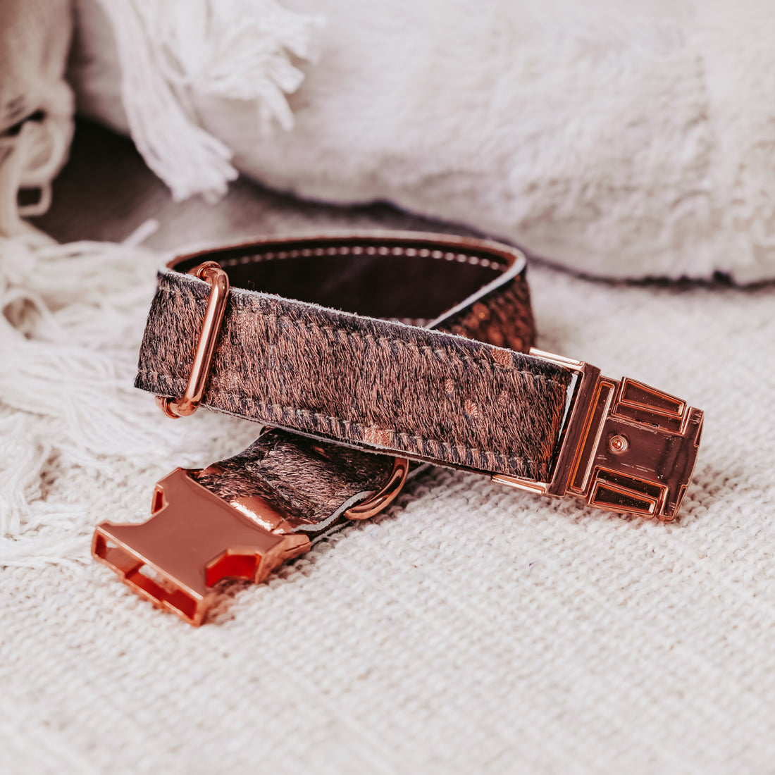 The Rubie Rose Gold Cowhide Collar