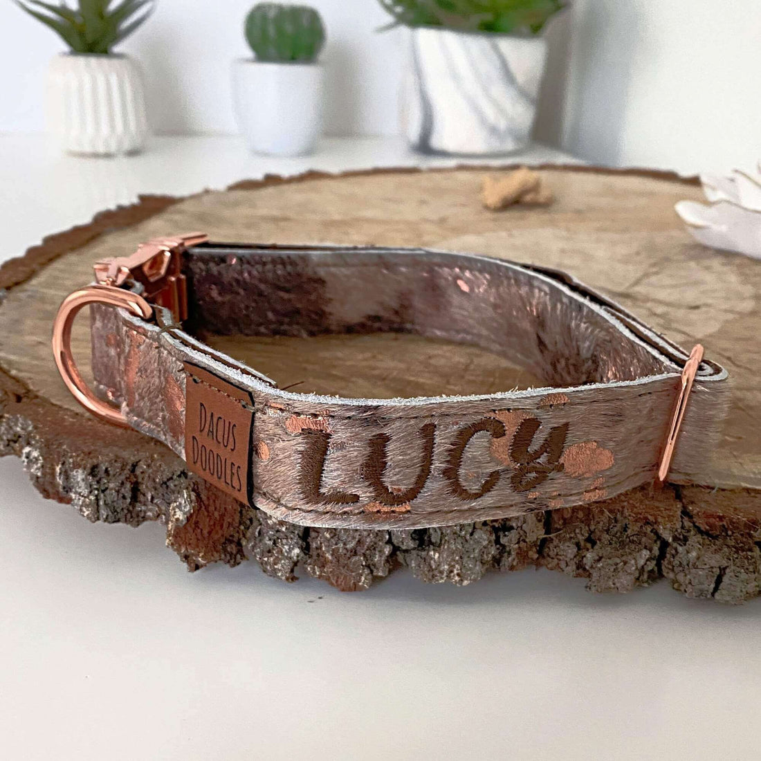 The Rubie Rose Gold Cowhide Collar