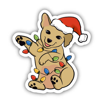Dog & Lights Winter Sticker