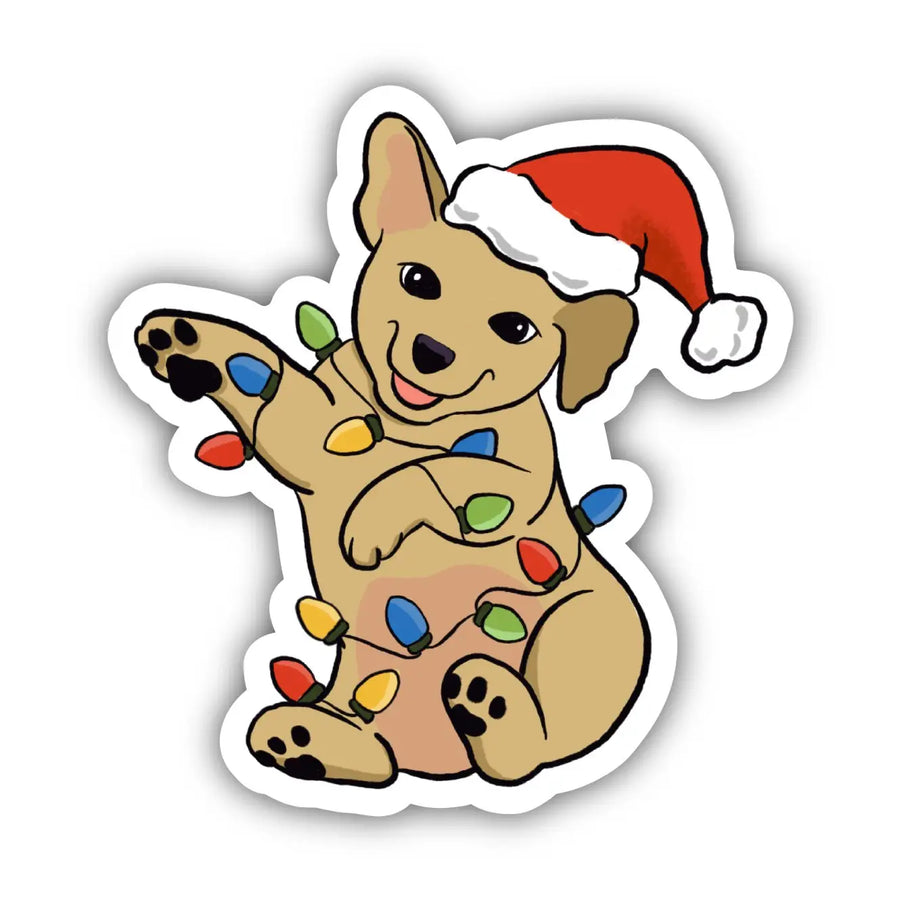 Dog & Lights Winter Sticker