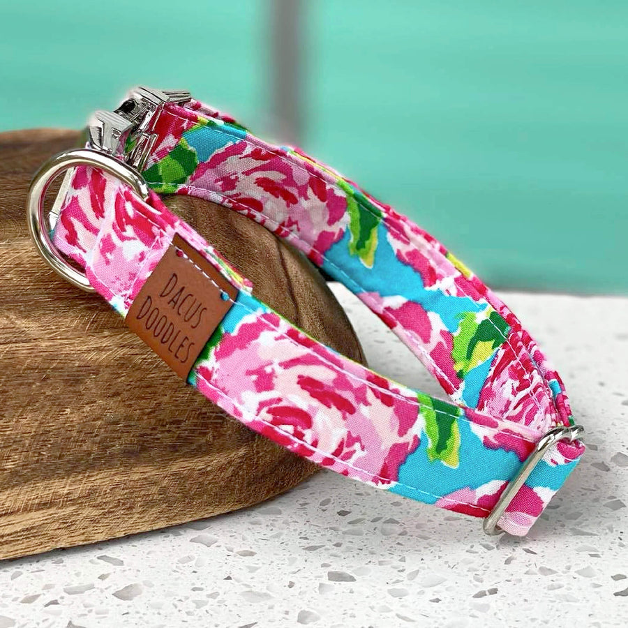 The Millie Pink Floral Dog Collar