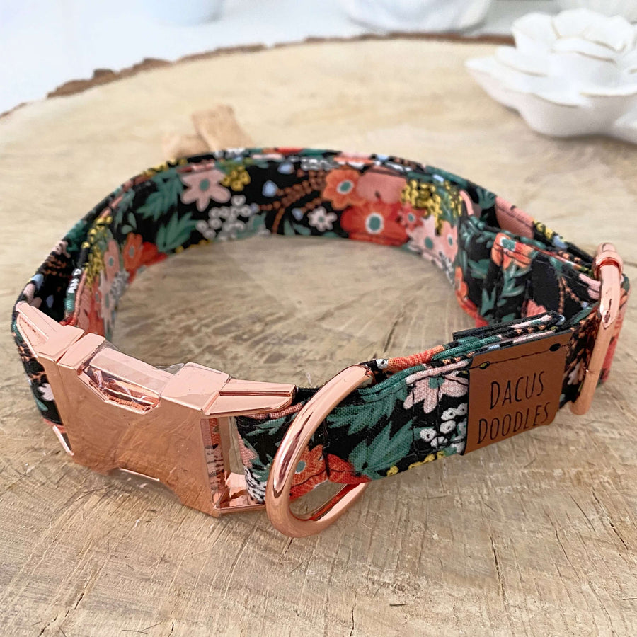 floral dog collar dacus doodles