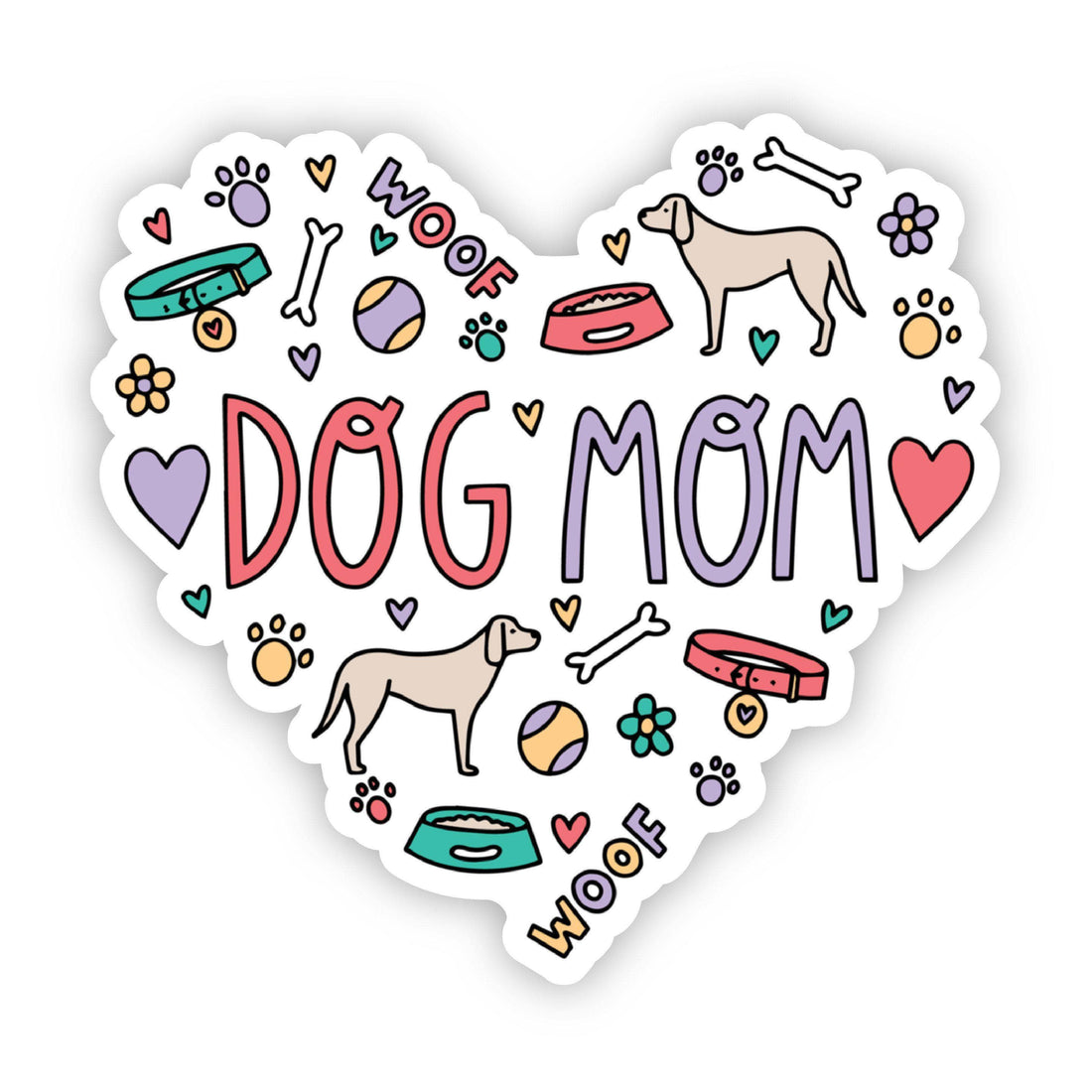 Dog Mom Heart Sticker - Dacus Doodles