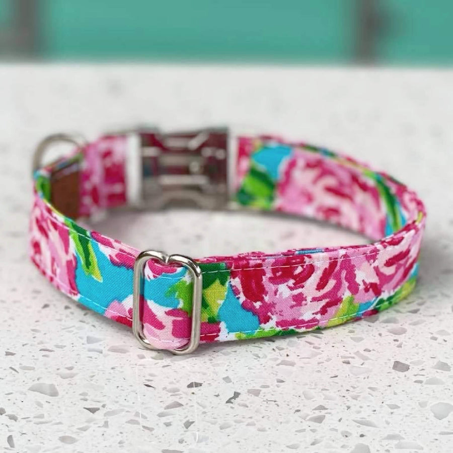 The Millie Pink Floral Dog Collar